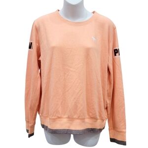 2/$20 PINK Victoria's Secret Orange & Grey Sweatshirt Top Size: M